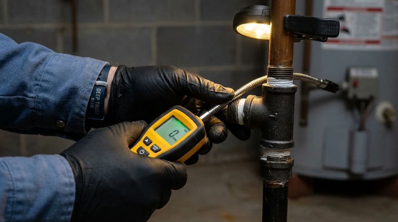 Gas leak detection with electronic sniffer by Johns Plumbing LLC in Fort Sumner